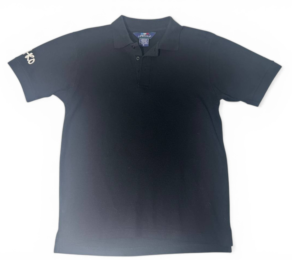 Pro USA Polo Shirt Mens Small Black Astro Graphic Short Sleeve Cotton Blend